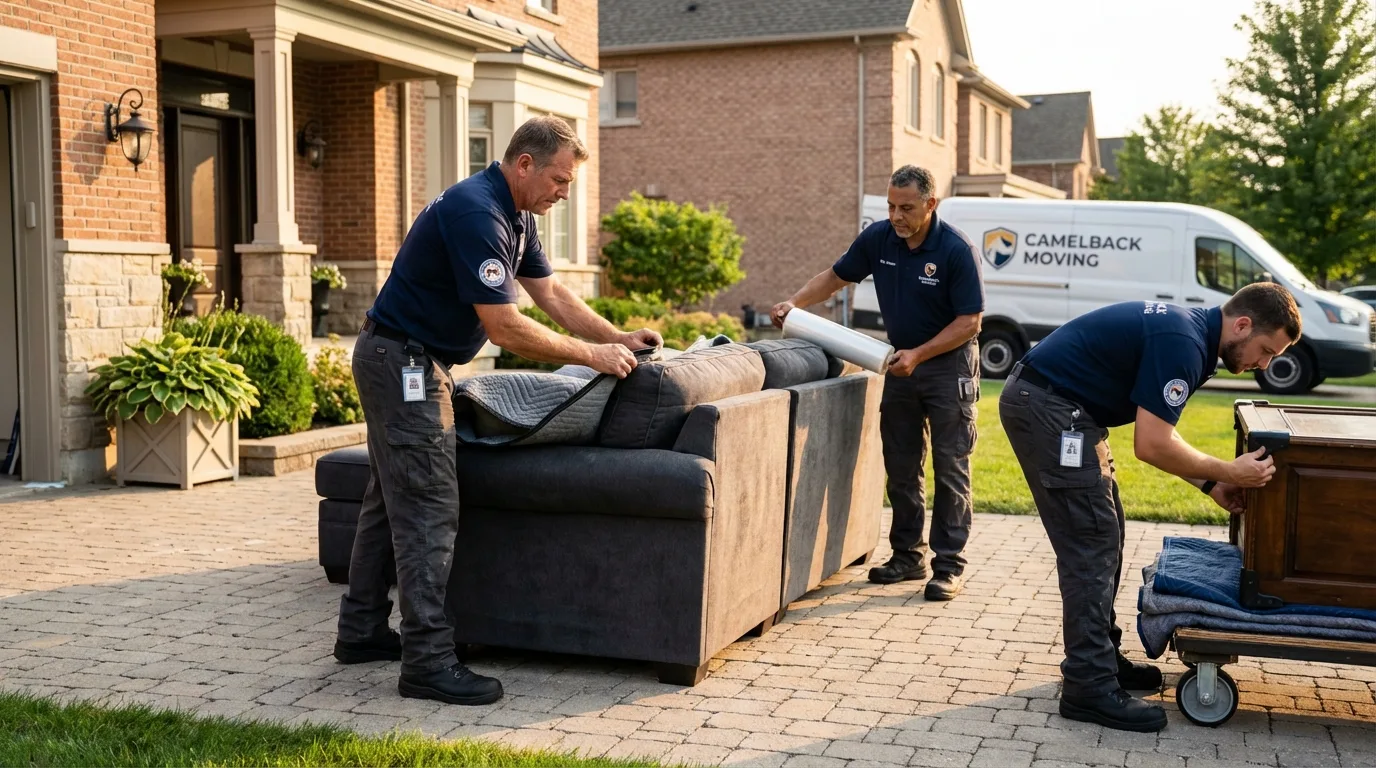 Large estate moving crew wrapping furniture in Pennsburg, PA