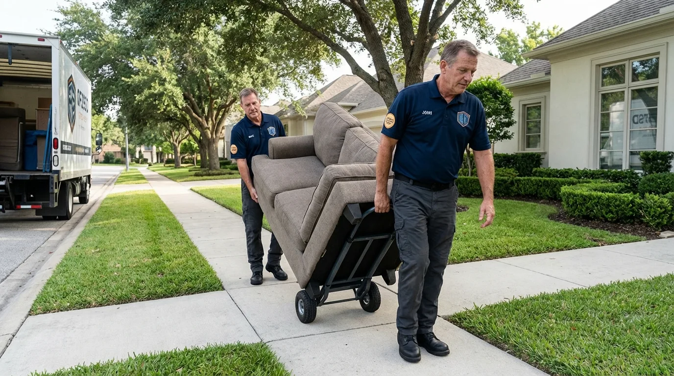 Local residential moving crew loading furniture in Pennsburg, PA